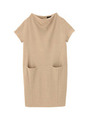 [L]ハイネックジャージワンピース/ベージュ系(050)