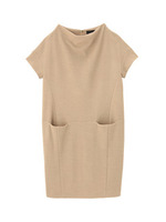 [L]ハイネックジャージワンピース/ベージュ系(050)