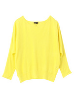 [S]オフボディシルエットニットプルオーバー/ネイビー系(093)