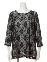 [Salon de Balcony]ラッセルレースブラウス/BLK