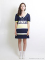 football puff sleeve dress/NAVY