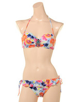 【24-7】転写フラワー/アクセサリーバンドゥビキニ/ホワイト