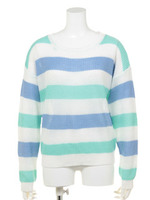 【2ndline】ローゲージ3色ボーダートップスCL−0496/SAX