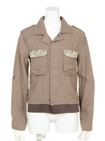 【BIJ】 ビジュー付ミリタリーJK/カーキ