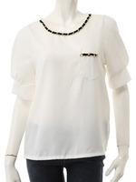 【CEDNIE】チェーントップス/ホワイト