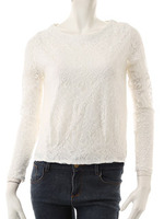 【CEDNIE】レース長袖トップス/ホワイト