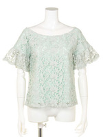 【DUO】 クロシェレース袖スカラBL/ネイビー