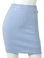 【FEMININE】コンパクトニットSK/アイスブルー