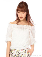 【JugeETTA】ブラウジングオフショルトップス/イエロー