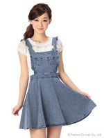 【LIZ LISA】デニムサロペットスカート/ミディアムブルー