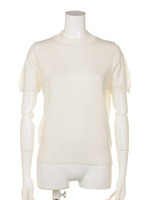 【Omekashi】シルク混半袖ハイネックプルオーバー/PINK