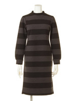 【ROSE BUD】HIGH/N TUCK/S DRESS/BLK/CHAR