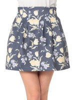 【dazzlin】チューリップ柄コクーンミニスカート/ネイビー
