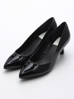【enchanted】本革ローヒールポインテッドパンプス/ブラック