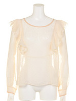 【mystic】ドビー肩ラッフルブラウス/BE