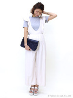 【mystic】フリルサロペット/ネイビー