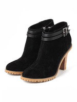 配色タンクソールショートブーツ/キャメル