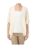 あぜ透かしモモンガニットカーディガン/ベージュ系(031)