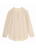 くるみボタンシフォンシャツ/ベージュ系(050)