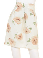 ふんわりフラワータイトスカート/ライトブルー