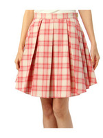 ウェザーチェックスカート/レッド系(262)