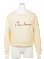 オーガンジーレースアップロゴ入りプルオーバー/ネイビー