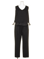 オーガンジー切替オールインワン/ブラック