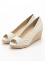 オープントゥジュートウェッジパンプス/FLOWER