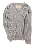 カシミヤ混Vネックニット/パープル
