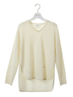 カシミヤ混シャツカットニット/GRY