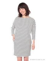 カットソーボーダーワンピース/Navy