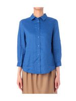 カラーリネンシャツ/ブルー系(092)