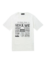 クルーネックプリントTシャツ/ホワイト(002)