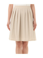 グログランストレッチタックスカート/ブルー系(093)