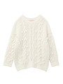 ケーブル編みポップコーンニット/ホワイト(001)