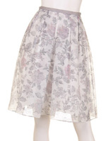 コードオーガンプリントスカート/グリーン