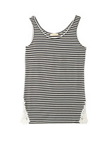 サイドレースボーダータンクトップ/ブラック系(319)