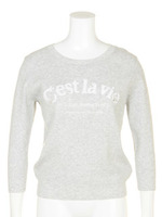 サガラ刺繍ロゴニット/ライトグレー