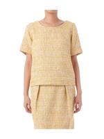 サマーラメツィードトップス/イエロー系(033)