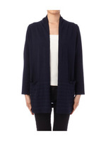 シアーボーダートッパーカーディガン/ネイビー(093)