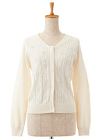 シシュウイリニットカーデ/オフホワイト