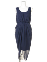 シフォンセンタースリットワンピース/ブラック