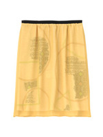 シフォンレイヤード風プリントスカート/ネイビー系(193)