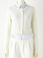 シャツINベロアニットTOP/WHT