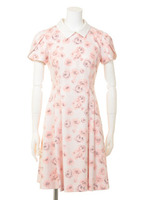 シューローズ襟付きワンピース/ピンク