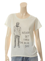 スーピマコットンメンズプリントTシャツ/SAX BLUE