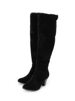 スウェードタッチロングブーツ/ブラック(019)