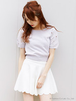 スカラップパネルスカート/グレー