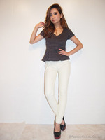 ストレッチ合皮レギパン/アイボリー