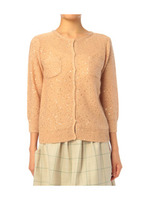 スパンコール付きモヘヤ混紡カーディガン/ピンク系(071)